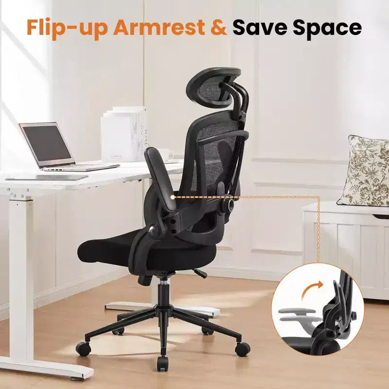 Sedia da Ufficio Moderna Regolabile Okak con Poggiatesta e Supporto Lombare, Sedia Girevole Ergonomica per Ufficio, Studio, Atelier