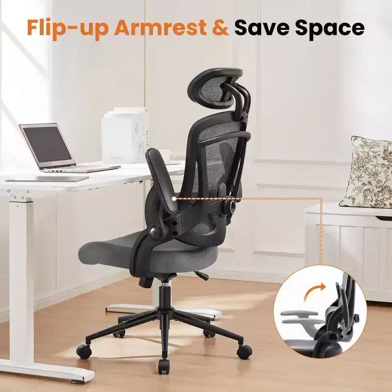 Sedia da Ufficio Moderna Regolabile Okak con Poggiatesta e Supporto Lombare, Sedia Girevole Ergonomica per Ufficio, Studio, Atelier