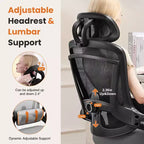 Sedia da Ufficio Moderna Regolabile Okak con Poggiatesta e Supporto Lombare, Sedia Girevole Ergonomica per Ufficio, Studio, Atelier