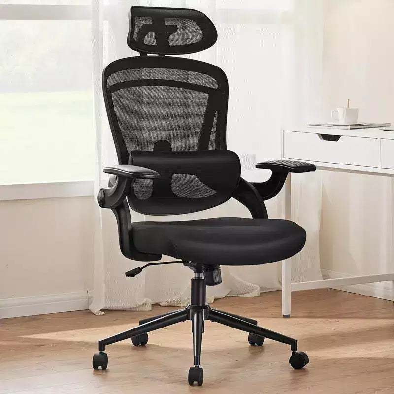 Okak Modern Adjustable Computer Desk Chair with Headrest & Lumbar Support,Ergonomic Swivel Task Chair for Office,Study,Studio