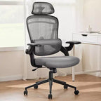Sedia da Ufficio Moderna Regolabile Okak con Poggiatesta e Supporto Lombare, Sedia Girevole Ergonomica per Ufficio, Studio, Atelier