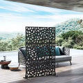 MAYEERTY 72 inch Galvanized Frame Room Divider Privacy Screen Freestanding Garden Fence Patio Black