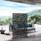 MAYEERTY 72 inch Galvanized Frame Room Divider Privacy Screen Freestanding Garden Fence Patio Black