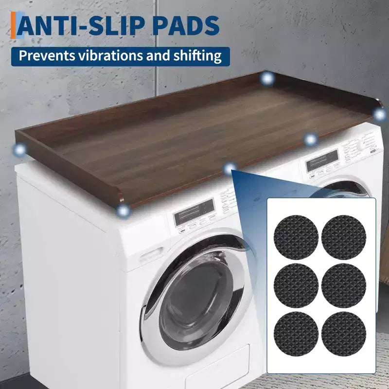 TROPOW Walnut Laundry Countertop C Waterproof Washer/Dryer Cover with 2.75 Edge Rails & Anti-Slip Pads for Laundry Room Storage