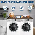 TROPOW Walnut Laundry Countertop C Waterproof Washer/Dryer Cover with 2.75 Edge Rails & Anti-Slip Pads for Laundry Room Storage