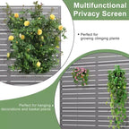 MAYEERTY 72*35in Metal Outdoor Patio Privacy Screen Freestanding Room Divider Partition for Indoor, Gray