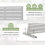 MAYEERTY 72*35in Metal Outdoor Patio Privacy Screen Freestanding Room Divider Partition for Indoor, Gray