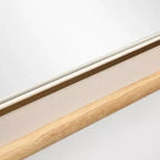 LuxenHome Specchio da parete decorativo rettangolare arrotondato, cornice in legno di gomma 35 con inserto in pelle sintetica marrone