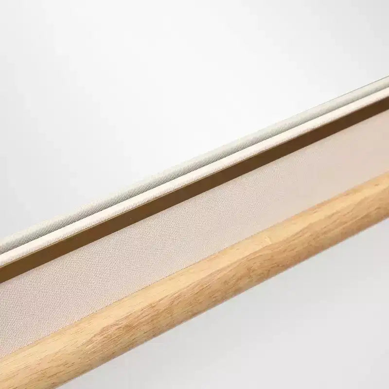 LuxenHome Specchio da parete decorativo rettangolare arrotondato, cornice in legno di gomma 35 con inserto in pelle sintetica marrone