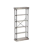 Coolmee Industrial 6 Tier Bookshelf, Metal Frame Rustic Tall Standing Bookcase, Large Vintage Display Rack for Bedroom, Living Room and Home Office