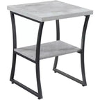 HomeStock Belmont Contemporary End Table with Powder Coated Metal Frame, Sturdy Bottom Shelf and Stylish Minimalist Modern Look