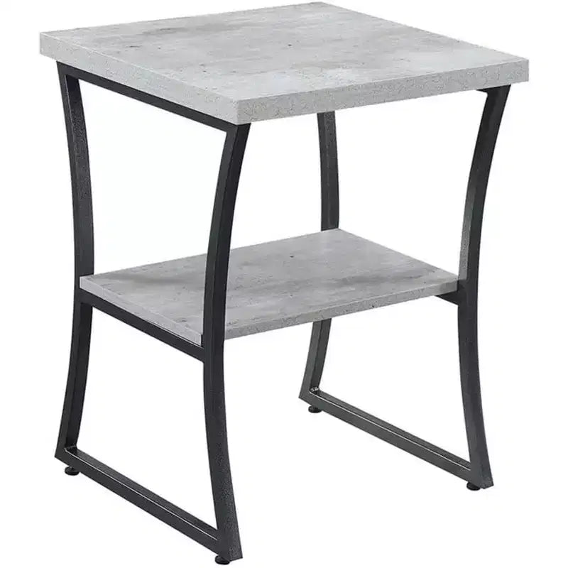 HomeStock Belmont Contemporary End Table with Powder Coated Metal Frame, Sturdy Bottom Shelf and Stylish Minimalist Modern Look