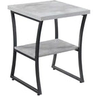 HomeStock Belmont Contemporary End Table with Powder Coated Metal Frame, Sturdy Bottom Shelf and Stylish Minimalist Modern Look