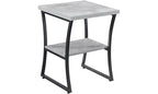 HomeStock Belmont Contemporary End Table with Powder Coated Metal Frame, Sturdy Bottom Shelf and Stylish Minimalist Modern Look