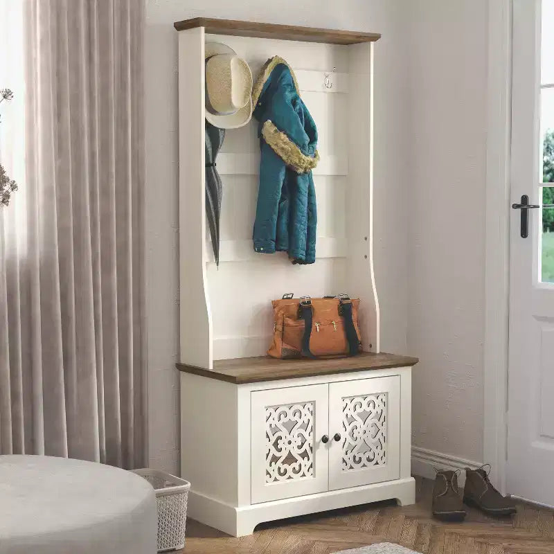 Galano Calidia Cizens Hall Tree - Ivory