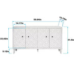 GDFStudio Sophia Madia moderna a buffet da 152 cm con 4 ante e ripiani regolabili