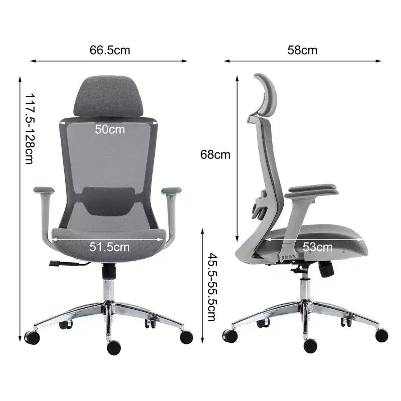 Okak Computer Chair with High Back, Office Chair with Headrest and Wheels, Mesh Desk Chair for Office, Study, Reading Room