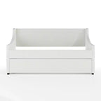 Letto da giorno doppio Martha Stewart con letto estraibile doppio in lino sintetico bianco sporco
