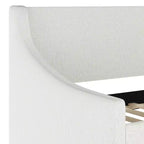 Letto da giorno doppio Martha Stewart con letto estraibile doppio in lino sintetico bianco sporco