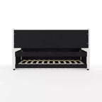Letto da giorno doppio Martha Stewart con letto estraibile doppio in lino sintetico bianco sporco