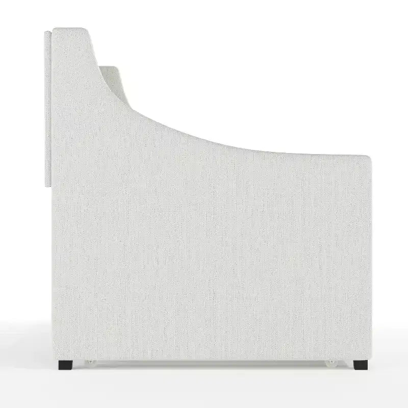 Letto da giorno doppio Martha Stewart con letto estraibile doppio in lino sintetico bianco sporco