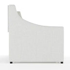 Letto da giorno doppio Martha Stewart con letto estraibile doppio in lino sintetico bianco sporco