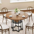 38.6 Wood Round Dining Table with Metal Base and Storage Shelf for Home, Kitchen, Living Room, (Only Table)