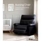 Poltrona reclinabile girevole a dondolo oversize – Recliner manuale extra large in pelle PU per adulti, grande poltrona pigra con braccioli e schienale in spugna 1,5 volte più comodi