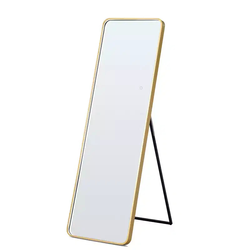 Okak 64*17in Modern Round Corner Standing Mirror, Mutifunction Full Body Mirror with Hanging Hole, Wall Mirror for Dressing Room, Living Room