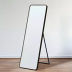 Okak 64*17in Modern Round Corner Standing Mirror, Mutifunction Full Body Mirror with Hanging Hole, Wall Mirror for Dressing Room, Living Room