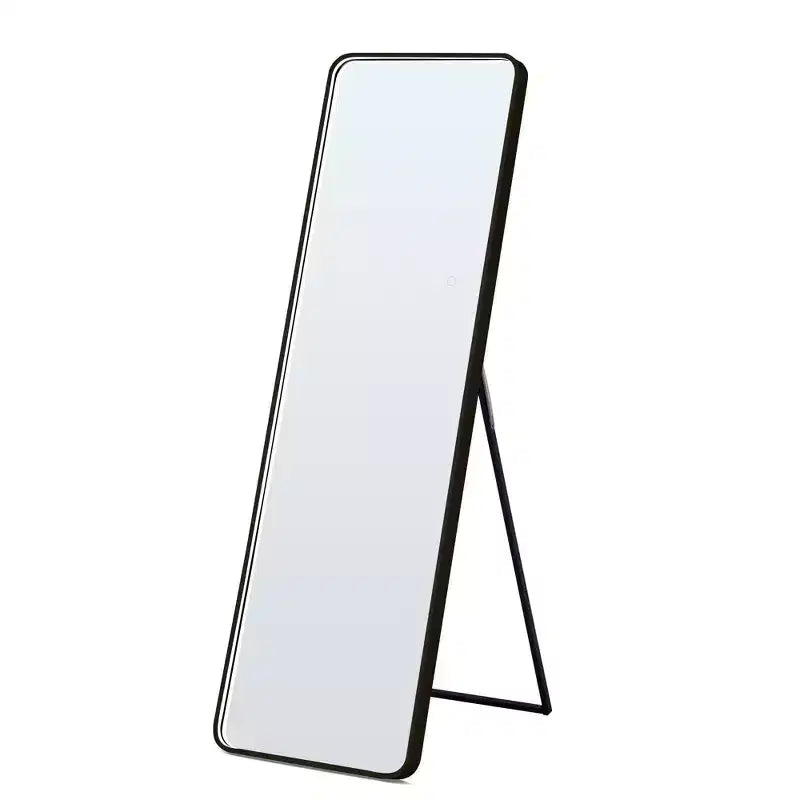 Okak 64*17in Modern Round Corner Standing Mirror, Mutifunction Full Body Mirror with Hanging Hole, Wall Mirror for Dressing Room, Living Room