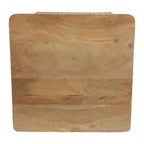 Tavolino con design a coste quadrate - Comodino, mobile d'accento utilizzabile come tavolino - Tavolino compatto dal look moderno - 20, legno naturale
