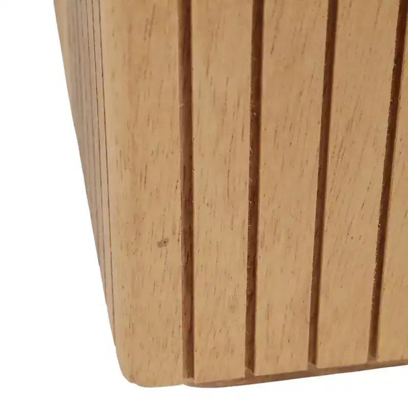 Tavolino con design a coste quadrate - Comodino, mobile d'accento utilizzabile come tavolino - Tavolino compatto dal look moderno - 20, legno naturale