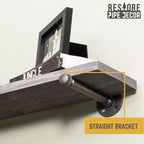RESTORE Ripiani Riverstone Grey da 60 cm con Staffe Dritte di Pipe Decor