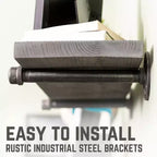 RESTORE Ripiani Riverstone Grey da 60 cm con Staffe Dritte di Pipe Decor