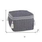 HomeRoots Pouf/Poggiapiedi Ottomano Geometrico in Cotone Blu 18