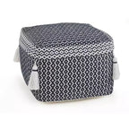 HomeRoots Pouf/Poggiapiedi Ottomano Geometrico in Cotone Blu 18