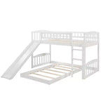 Floor Bunk Bed with Slide and Stairs, Low Bunk Bed Twin over Twin with Storage, Wood Twin Bunk Bed for Toddlers Kids