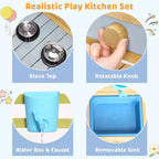 Cucina di Fango per Bambini, Cucina Giocattolo in Legno da Esterno per Bambini, Regalo per Bambine e Bambini dai 3 Anni in su