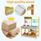 Cucina di Fango per Bambini, Cucina Giocattolo in Legno da Esterno per Bambini, Regalo per Bambine e Bambini dai 3 Anni in su