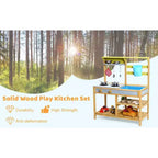 Cucina di Fango per Bambini, Cucina Giocattolo in Legno da Esterno per Bambini, Regalo per Bambine e Bambini dai 3 Anni in su