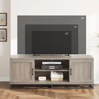 Mobile TV moderno per TV fino a 75'', mobile porta TV da 63 pollici in legno con ripiani regolabili e gambe in metallo, tavolo console TV multimediale per soggiorno