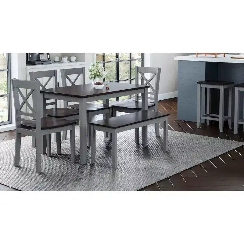 Jofran, Set di 2 sedie da pranzo Asbury Park in legno massello stile "farmhouse" con schienale a croce