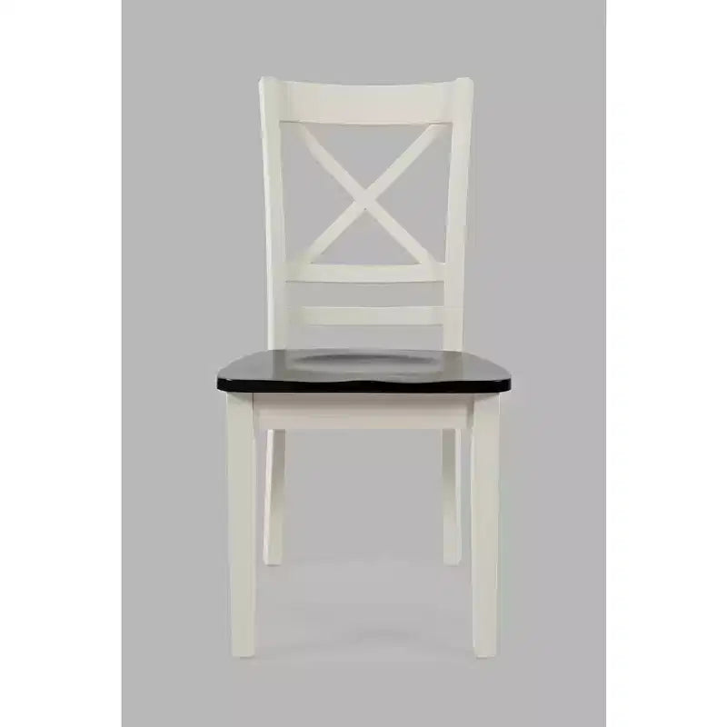 Jofran,Asbury Park Solid Wood Farmhouse Cross-Back Dining Chair (Set of 2)