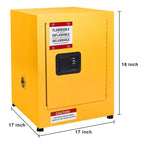Armadietto di sicurezza infiammabili 17 x 17 x 18 pollici, 11 galloni, armadi di stoccaggio per materiali pericolosi in acciaio zincato