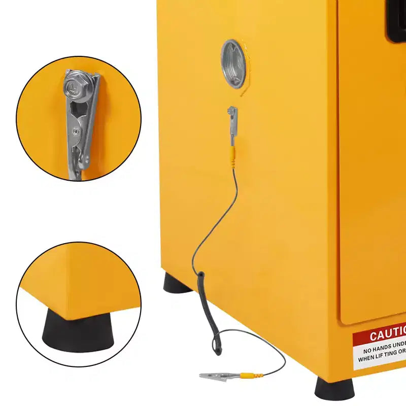 Armadietto di sicurezza infiammabili 17 x 17 x 18 pollici, 11 galloni, armadi di stoccaggio per materiali pericolosi in acciaio zincato