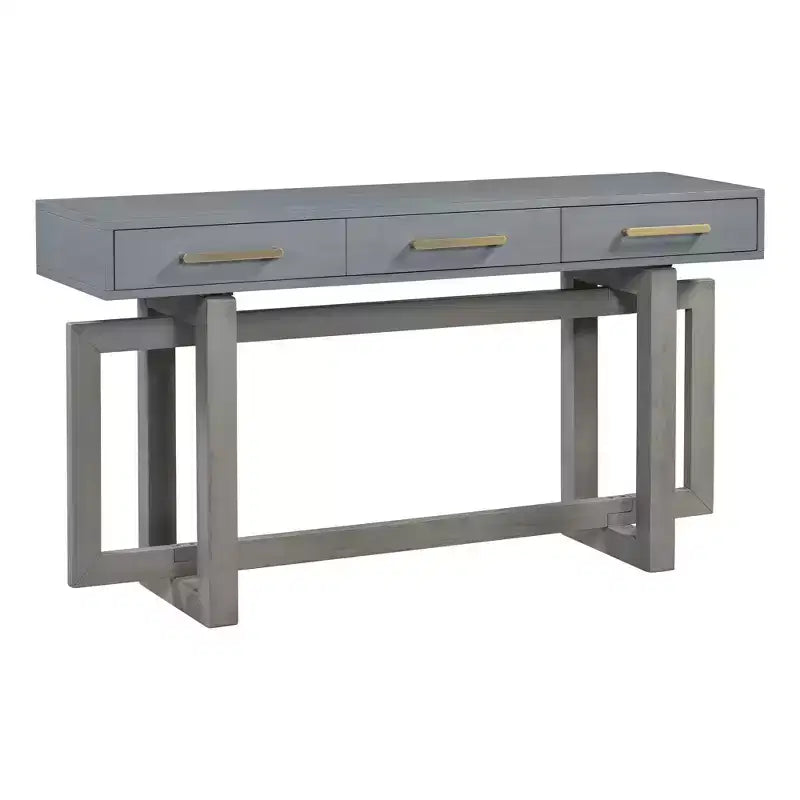 Okak 57IN Elegant Console Table with Unique Legs Design, Entryway Table with 3 Drawers and Metal Handles, Hallway Table for Living Room, Foyer