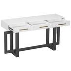 Okak 57IN Elegant Console Table with Unique Legs Design, Entryway Table with 3 Drawers and Metal Handles, Hallway Table for Living Room, Foyer