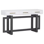 Okak 57IN Elegant Console Table with Unique Legs Design, Entryway Table with 3 Drawers and Metal Handles, Hallway Table for Living Room, Foyer