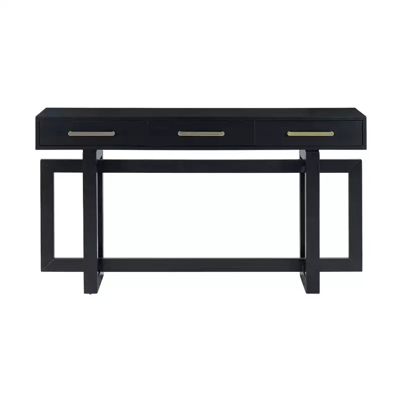 Okak 57IN Elegant Console Table with Unique Legs Design, Entryway Table with 3 Drawers and Metal Handles, Hallway Table for Living Room, Foyer
